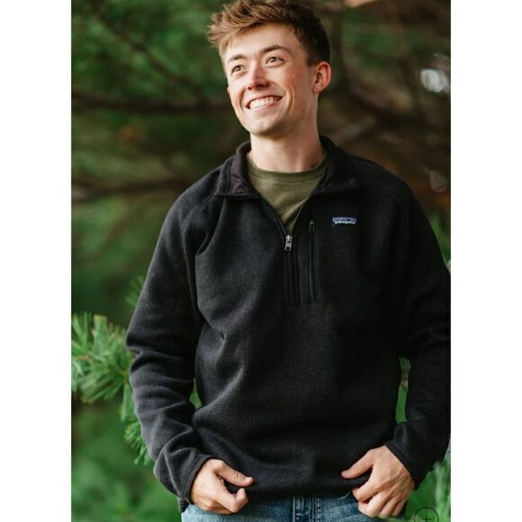 Patagonia  Better Sweater Fleece Quarter Zip in Black Size L/ excellent - Picture 1 of 7
